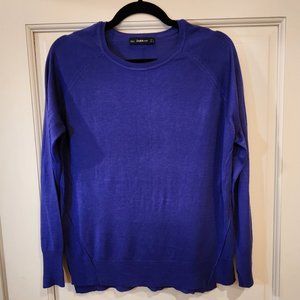 Zara Knit Blue Lightweight Sweater with side slits